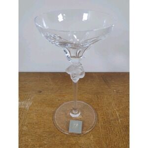 Signed Single Light Candlestick "Roxane" by Lalique Paris - 8.5" - Very Good